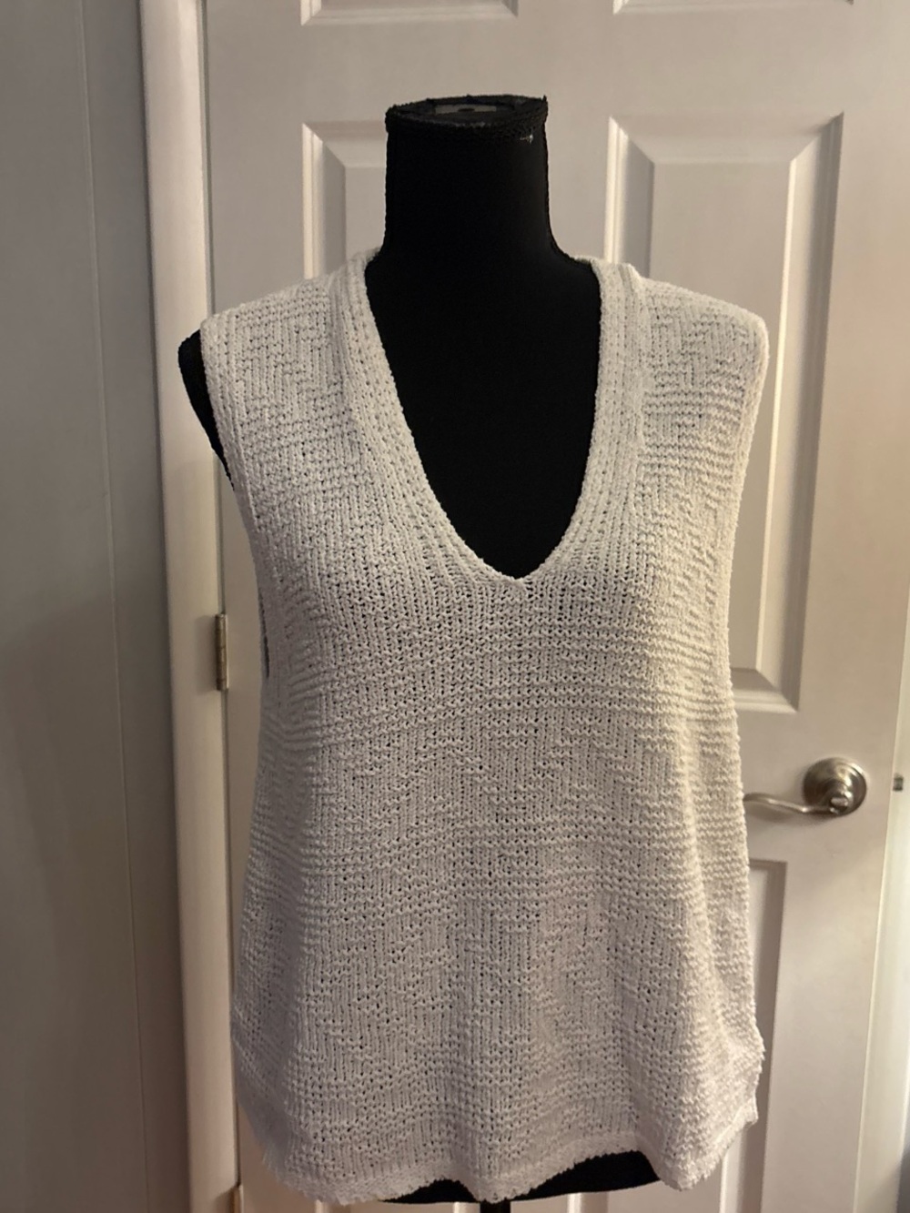 Madewell Cream Textured Knit Tank